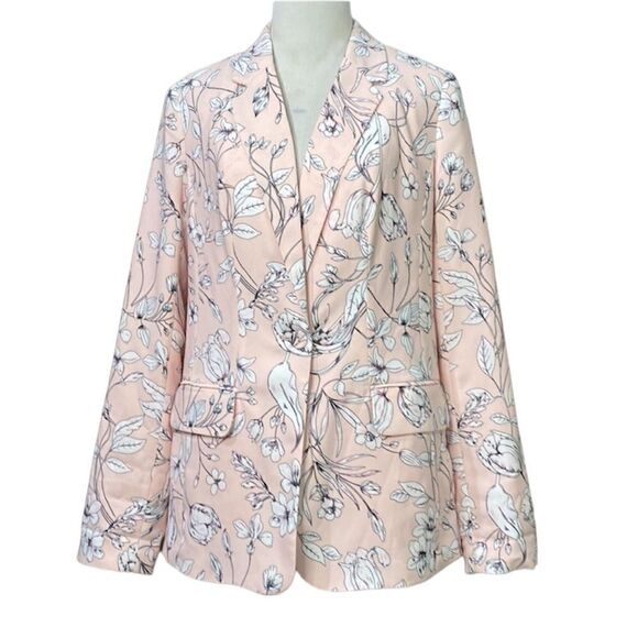 Roz & Ali Allover Floral Single Button Blazer Jacket - Picture 1 of 12